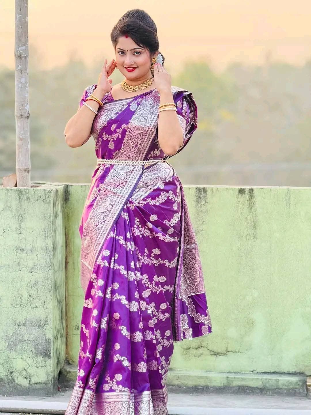 Soft silk katan sharee