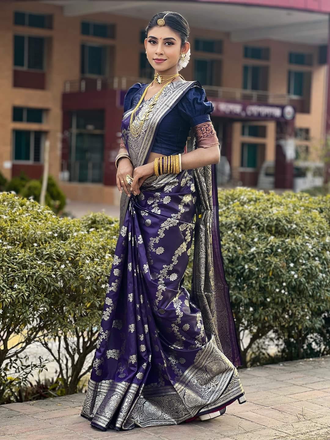 Soft silk katan sharee