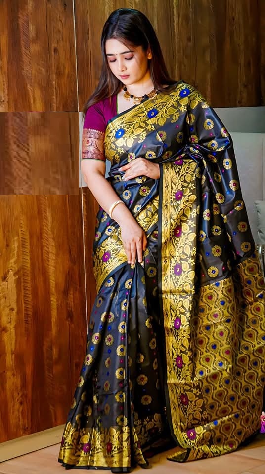 Soft silk katan sharee