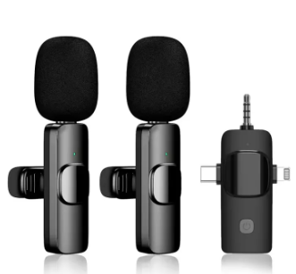 K15 Wereless Microphone super– টাইপ-সি, আইফোন ও 3.5mm মাল্টি ডিভাইস সাপোর্টসহ Noise Reduction Mini Collar Mic
