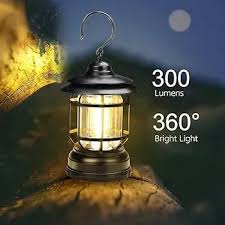 For Outdoor Camping Lamp Light Retro USB Rechargeable Portable Hanging Atmosphere Lantern Super Quality
