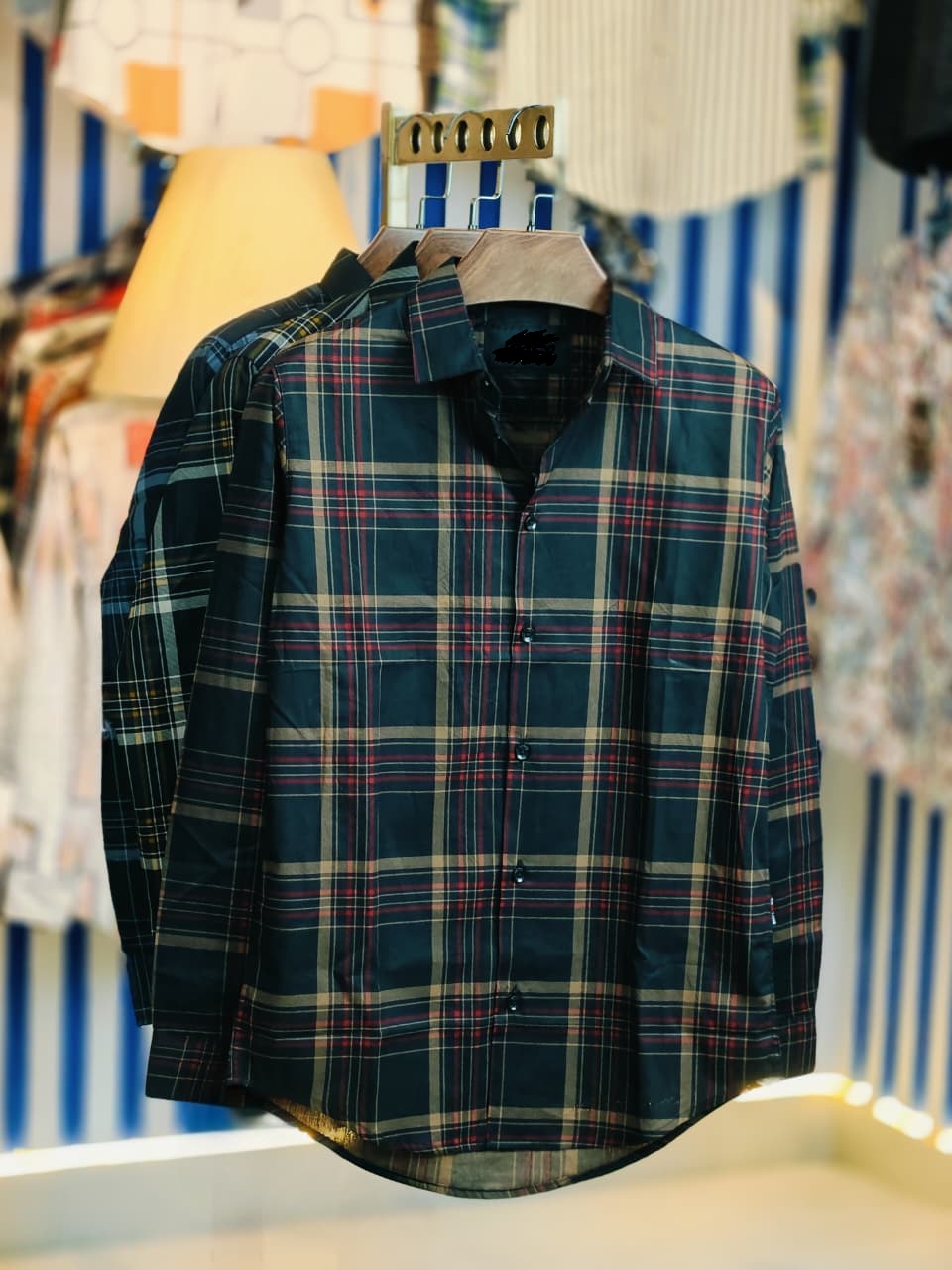Pure Cotton full Sleeve Check & Print Shirt for Men’s