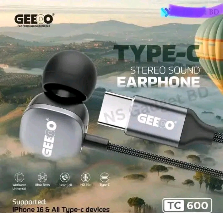 GEEOO TC600 Type-C Ultra Bass Earphone