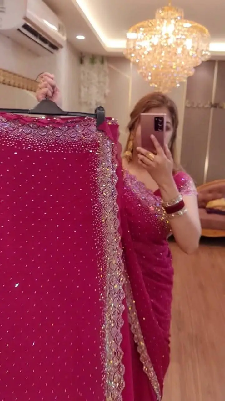 White Gold Indian Jorjet Sharee