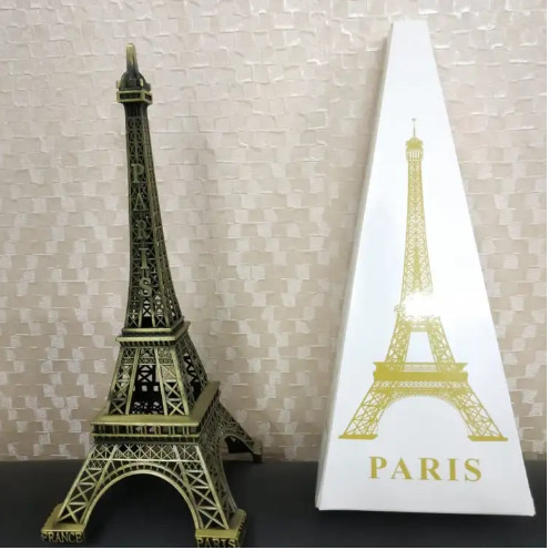 World Map 3D Rotating & Eiffel Tower Metal Showpiece Decoration Gift