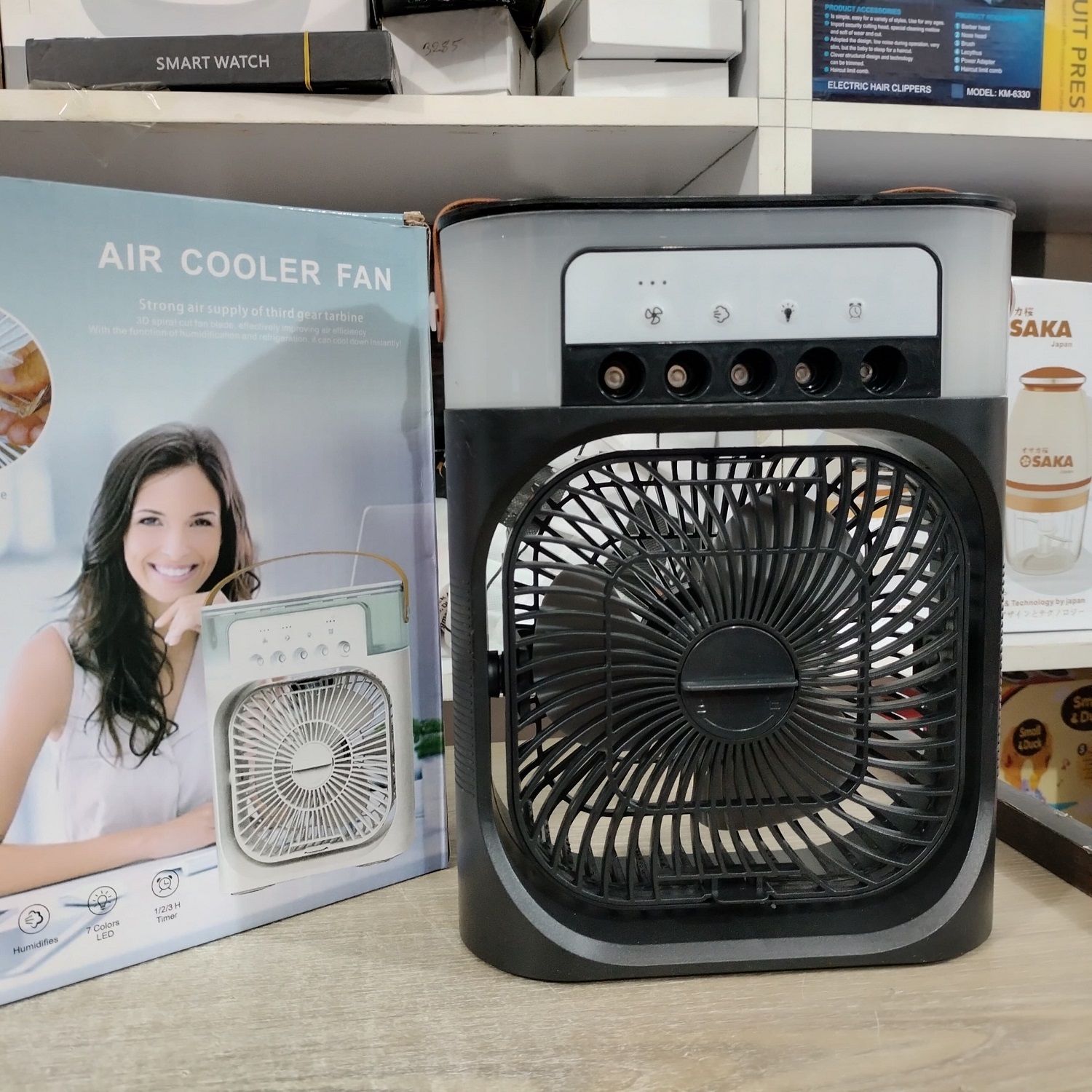 Air Cooling USB Fan with LED Night Light Water Fan