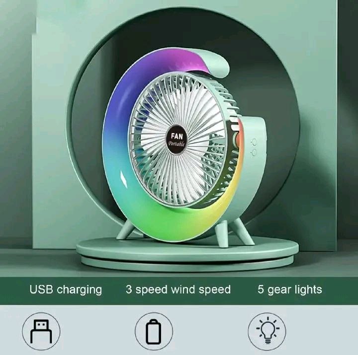 Mini Portable Desktop Fan – Adjustable Colorful Fan for Home or Office