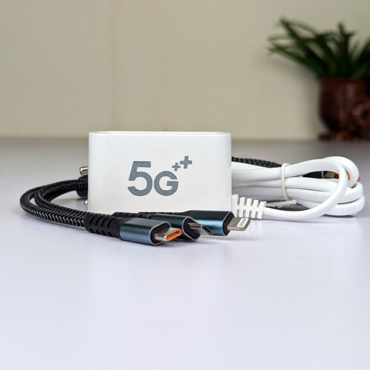6-in-1 Charging Solution: 6U Multi-Port Charger with 3-in-1 Fast Cable 8905