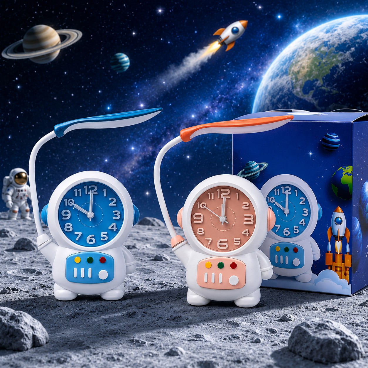 Astronaut Desk Lamp with Alarm Clock 12805