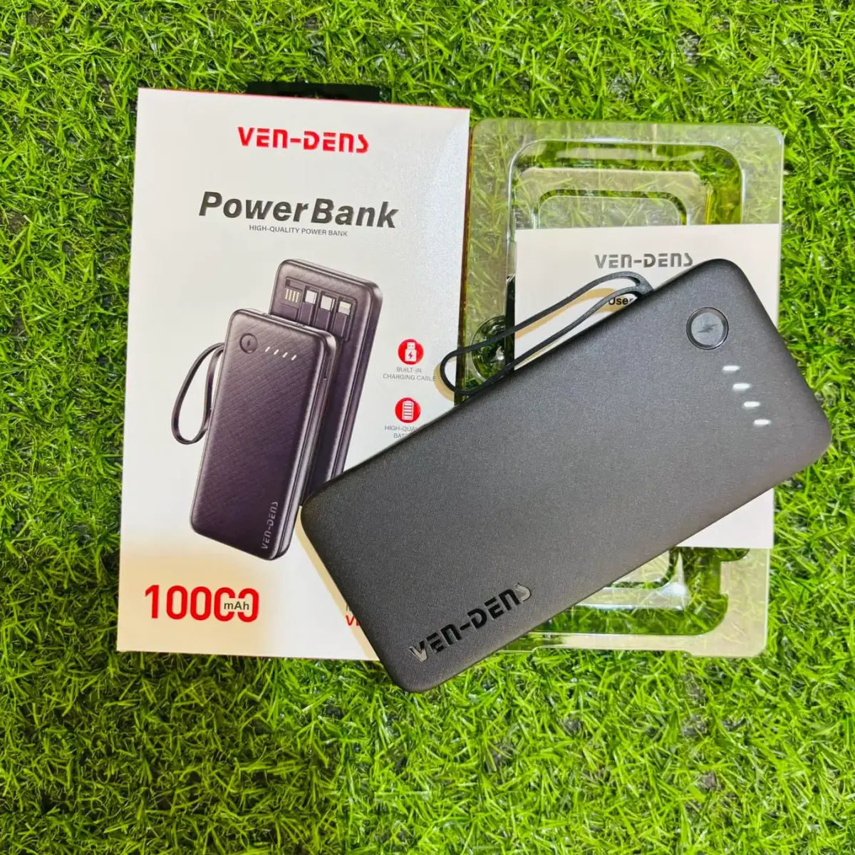 Ven-Dens VD-PB058 Power Bank 10000mAh Built-in Charging Cable