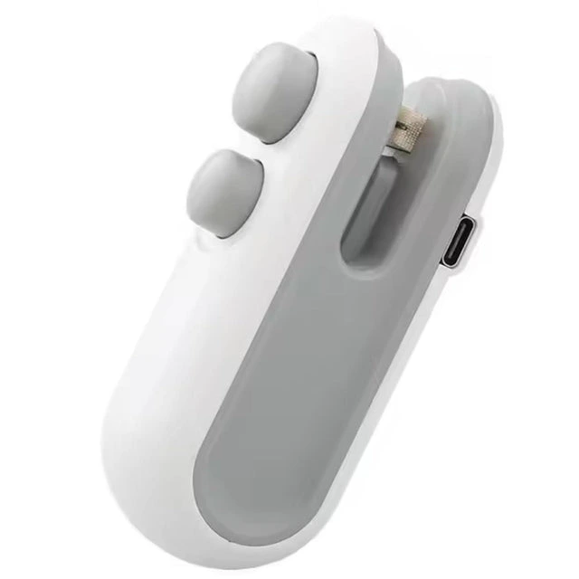 Portable Electric Sealer for Food Packets, Plastic Bag Sealing Stapler with USB Rechargeable Magnetic Cutter