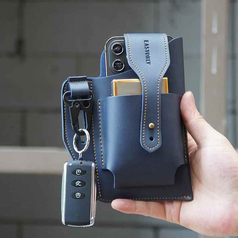 ?? ????_ MEN Fashionable Multifunctional Retro Leather Mobile Phone Bag Belt Waist Bag For Outdoor Sports
