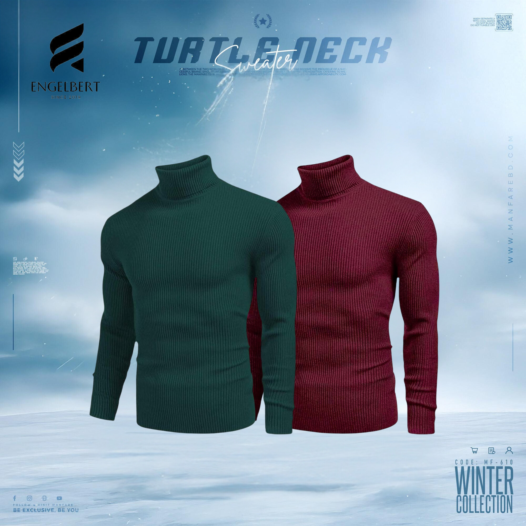 Turtle Neck T-shirts 2 pieces Exclusive combo