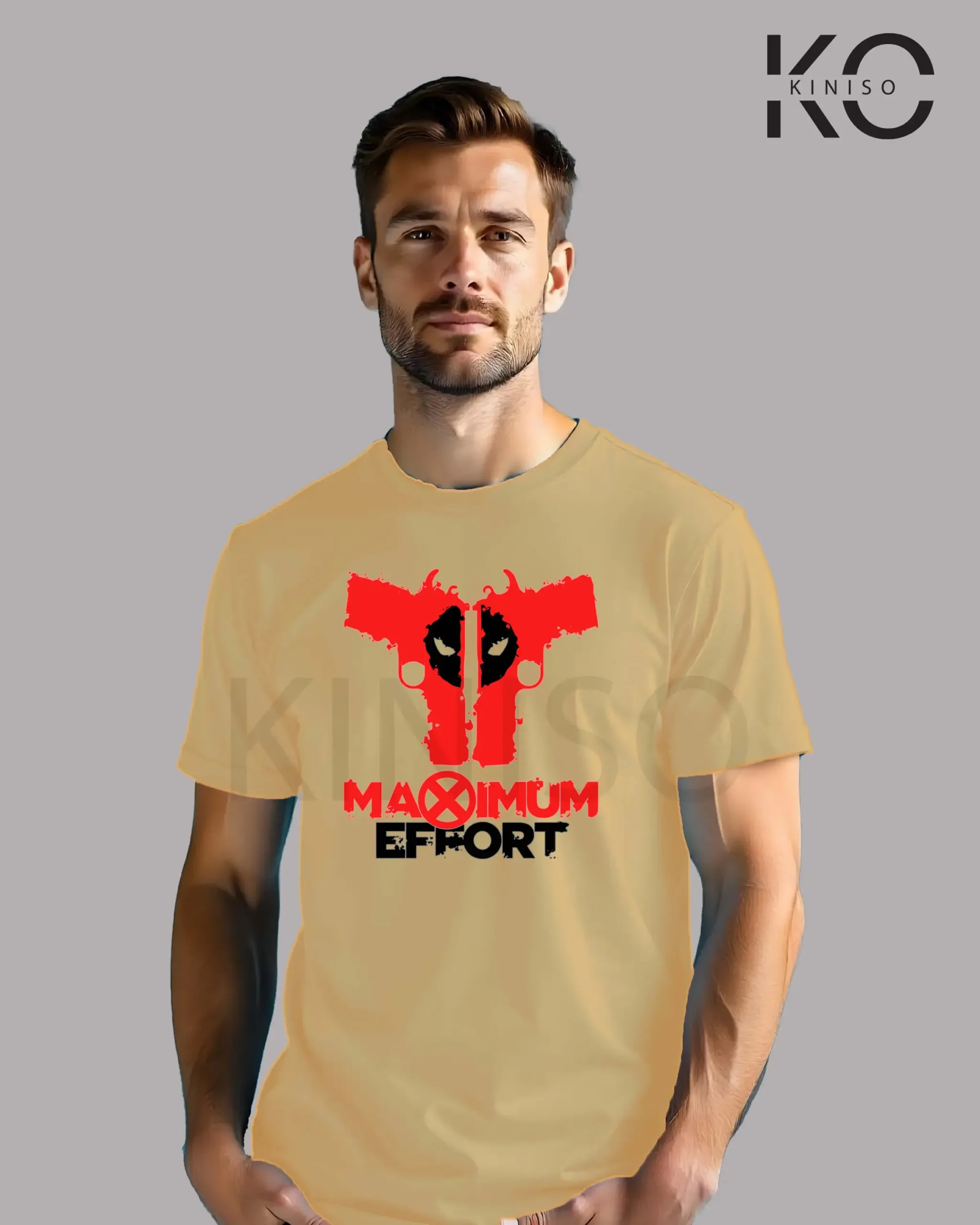 Movie Lover t shirts with Dead Pool-Maximum Effort Printed for men in Bangladesh