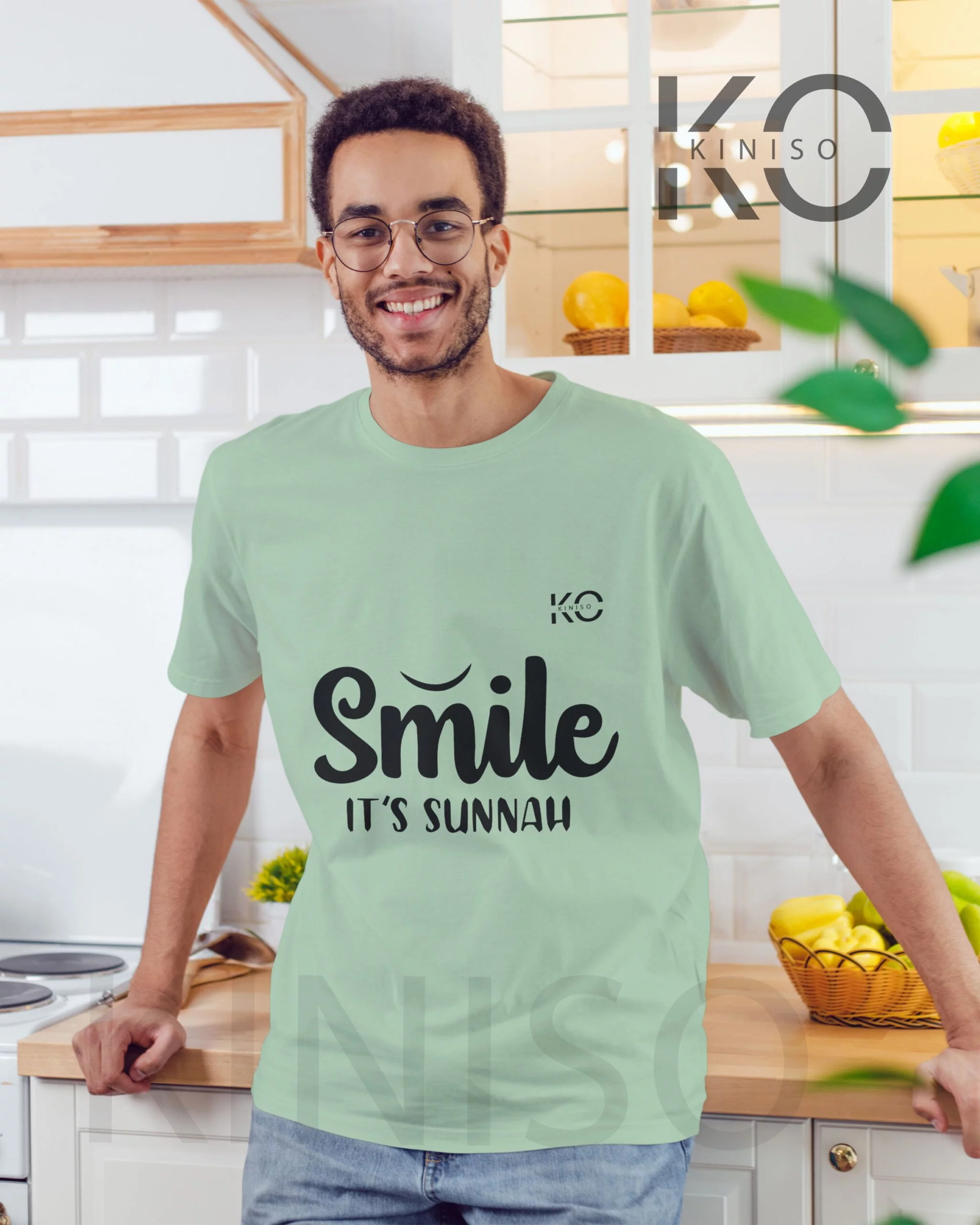 Sunnah Islamic T-shirt Design – Smile It’s Sunnah – Modest Men’s Crew Neck Half Sleeve tshirt in Bangladesh