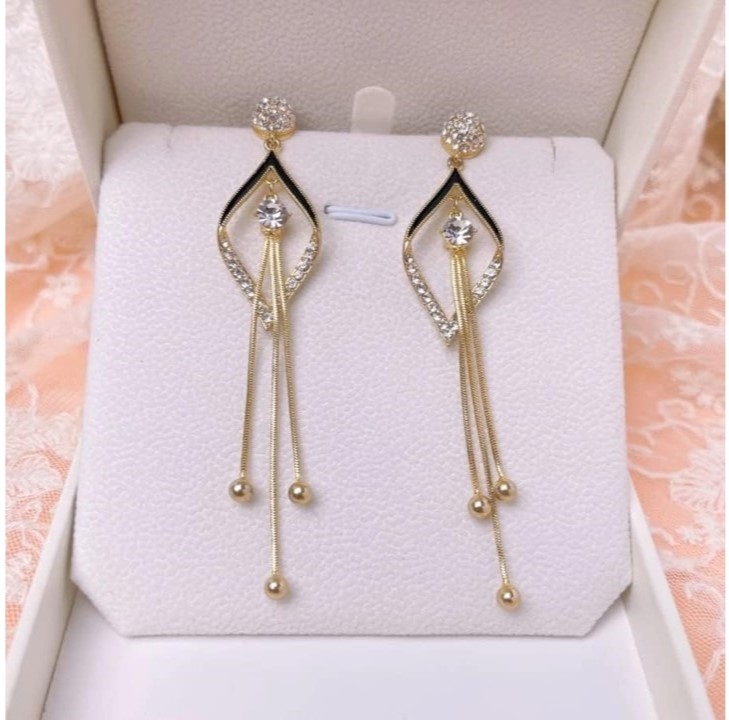 Diamond Rhombus Long Tassel Earrings for women.