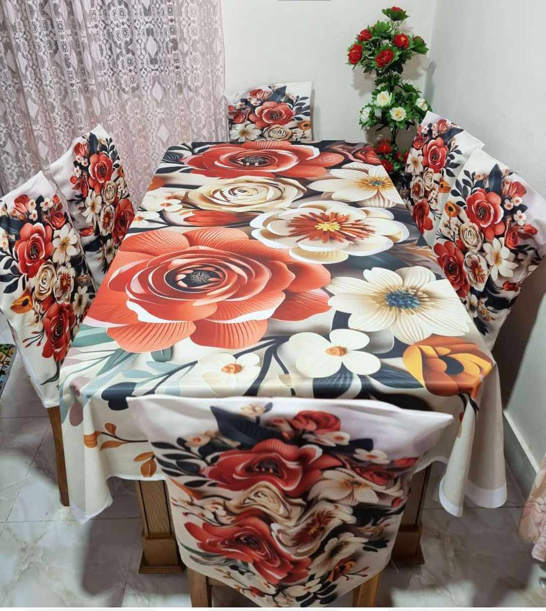 3d print korian velvet 7 pis table cloth for