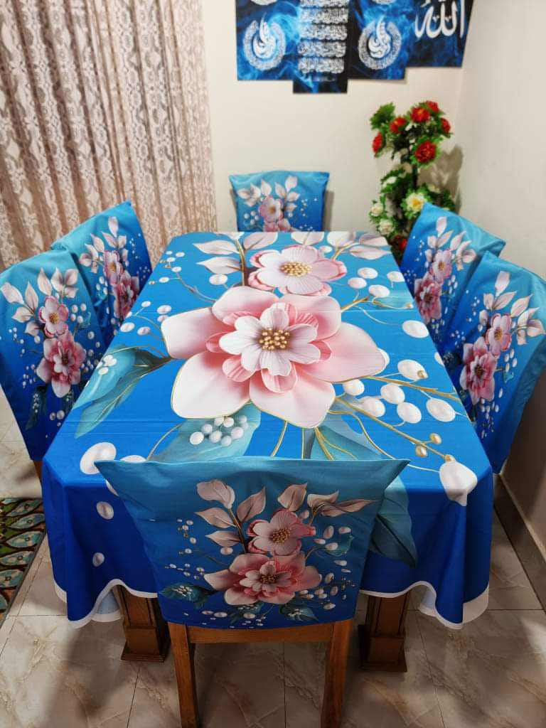 3d print korian velvet 7 pis table cloth for
