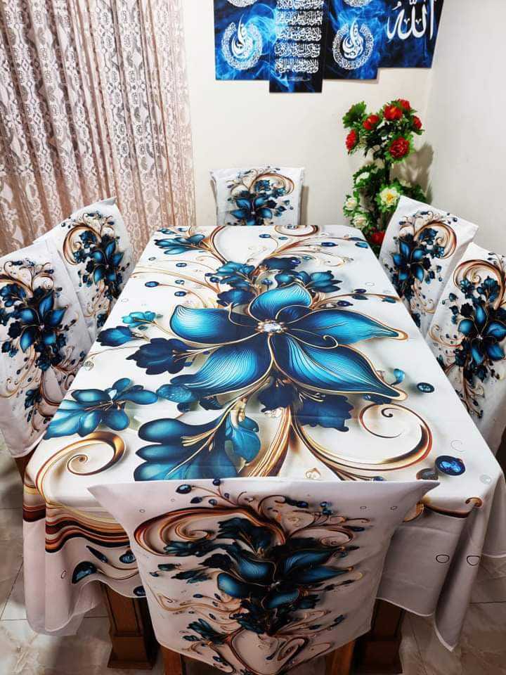 3d print korian velvet 7 pis table cloth for