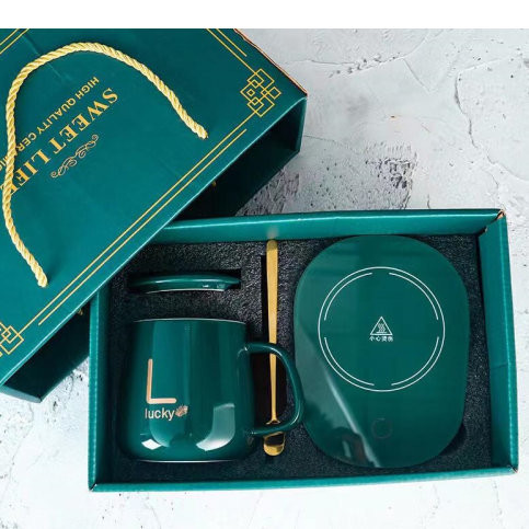 ?? ????_ Coffee Cup Warmer, Smart Thermostat Coaster 55 Degree Heating Automatic Thermostat Cup (Green) Modern Coffee Cup Saucer, For Home