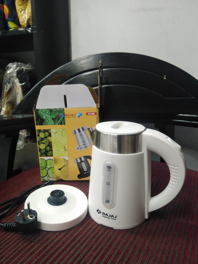 Bajaj Majesty New 1-Litre Cordless Kettle (White)