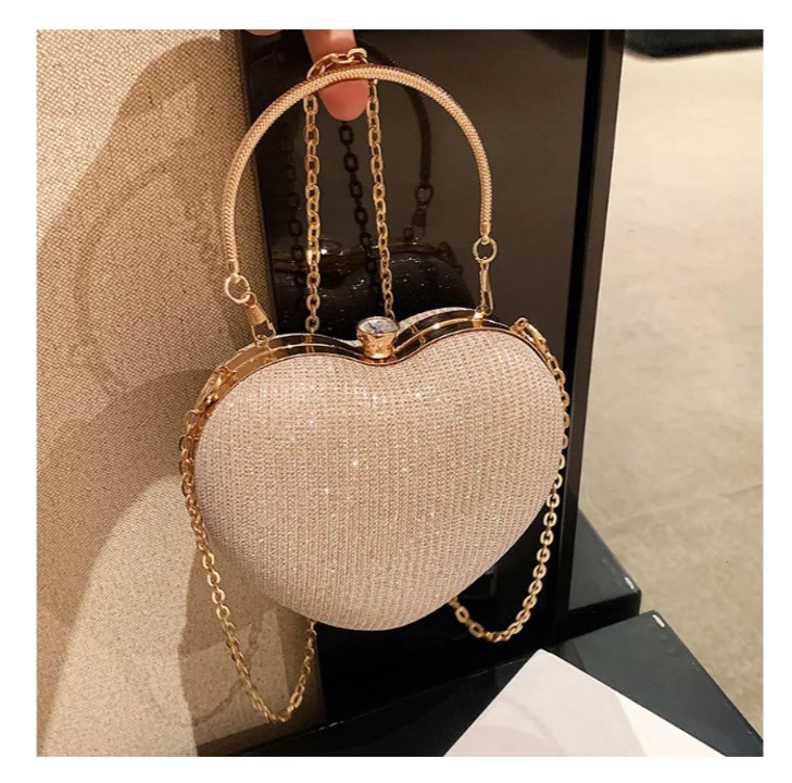 Bags Clutch Fashion Chain Luxury Designer Heart Shape For Women