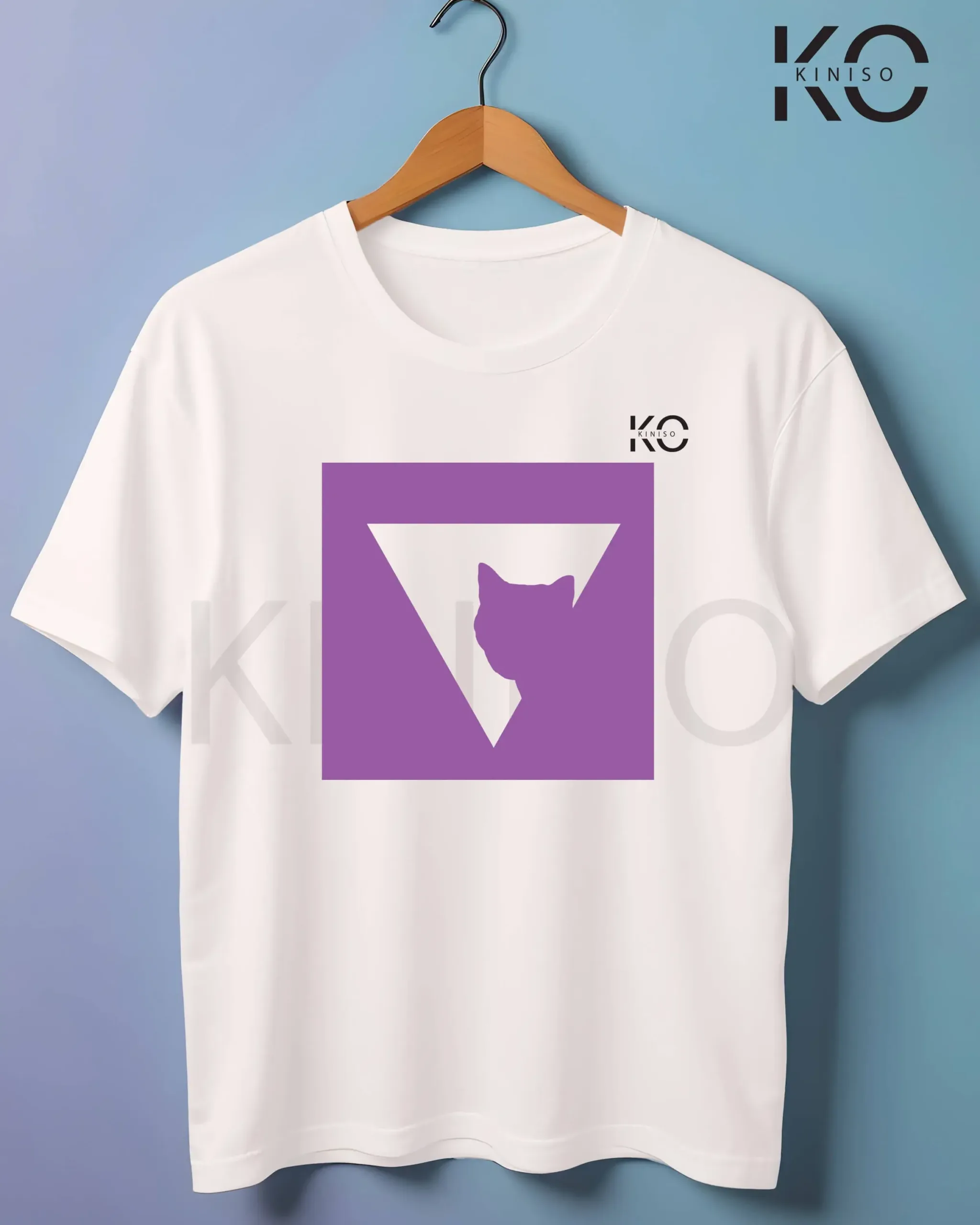 Cat Peaking V Window Printed T-shirt for Cat Parents in BD