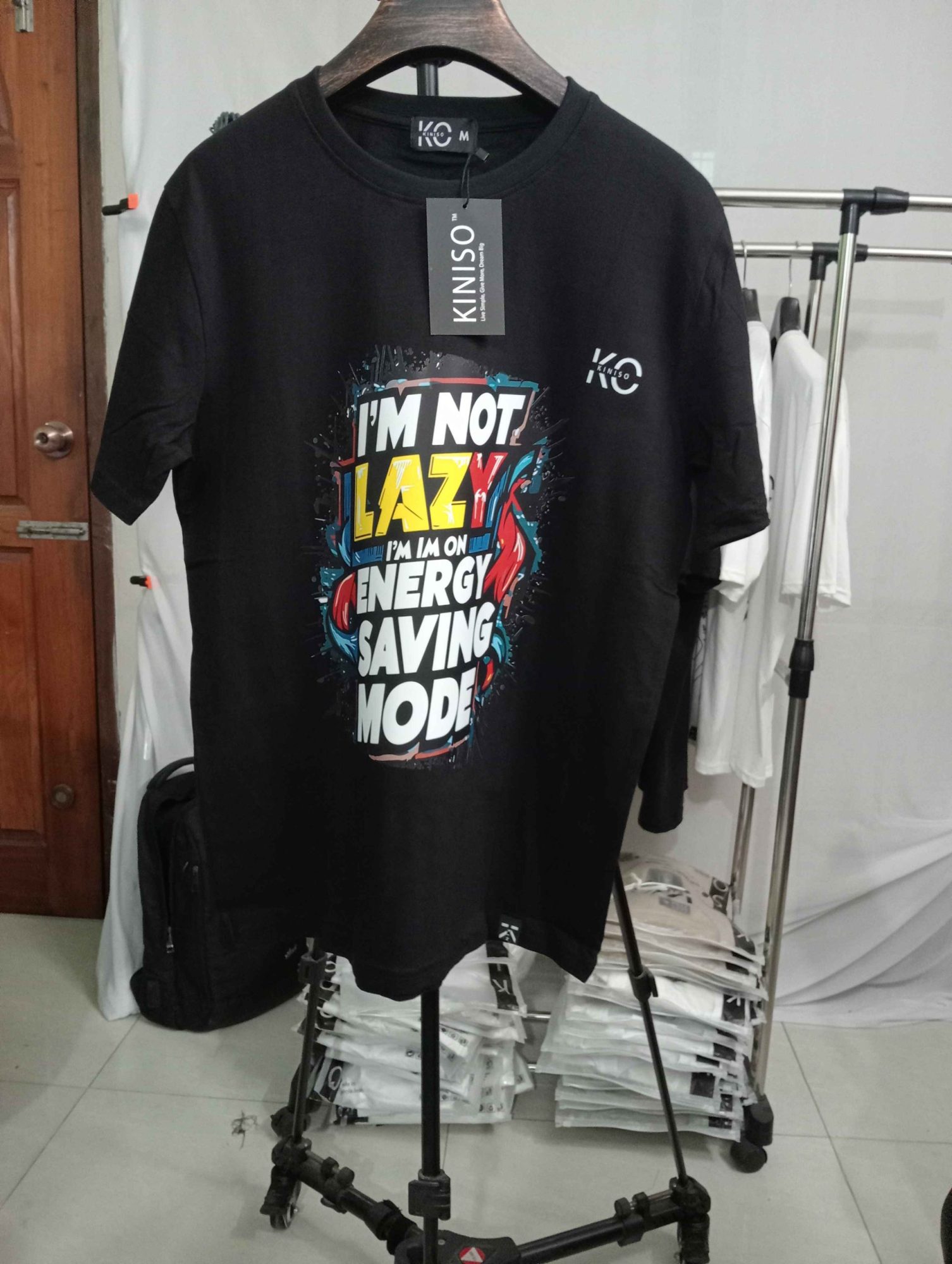 Half Sleeve Designer T-Shirt for Men – I’m Not Lazy I’m on Energy Saving Mode