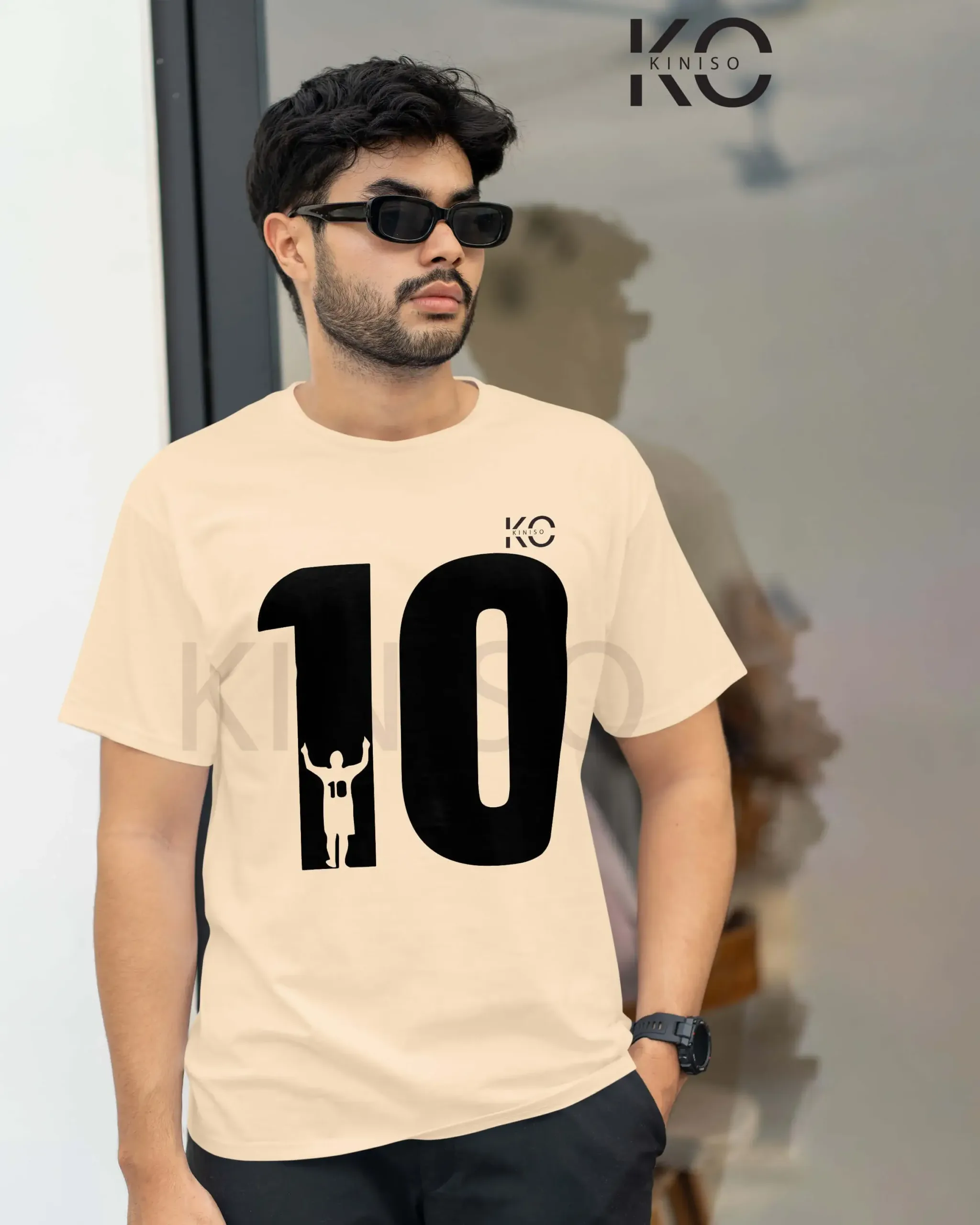 Lionel Messi 10 Pose Design Football T-Shirts For Men