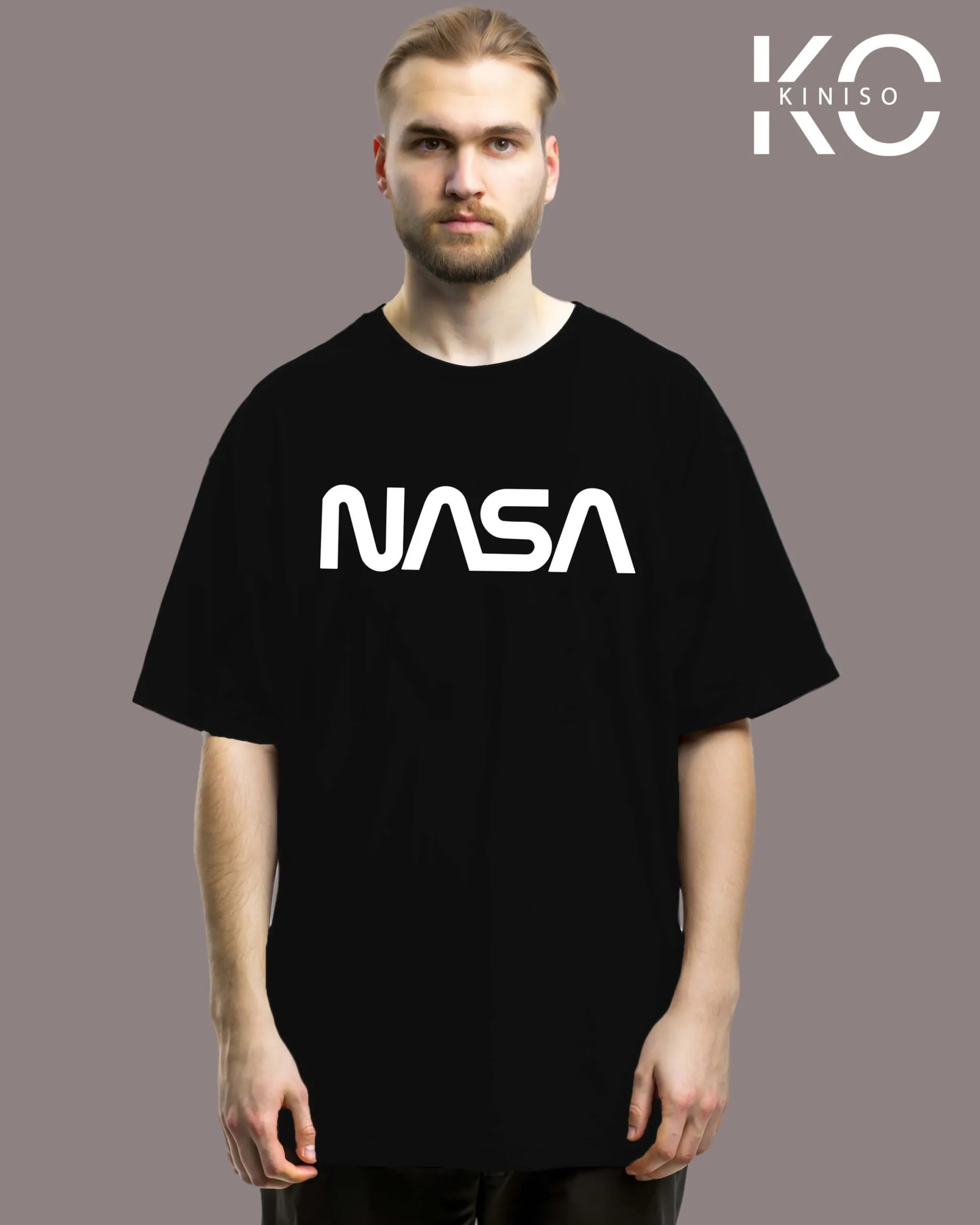 NASA Rabbit Printed Drop Shoulder Gaffiti T-Shirts for Men