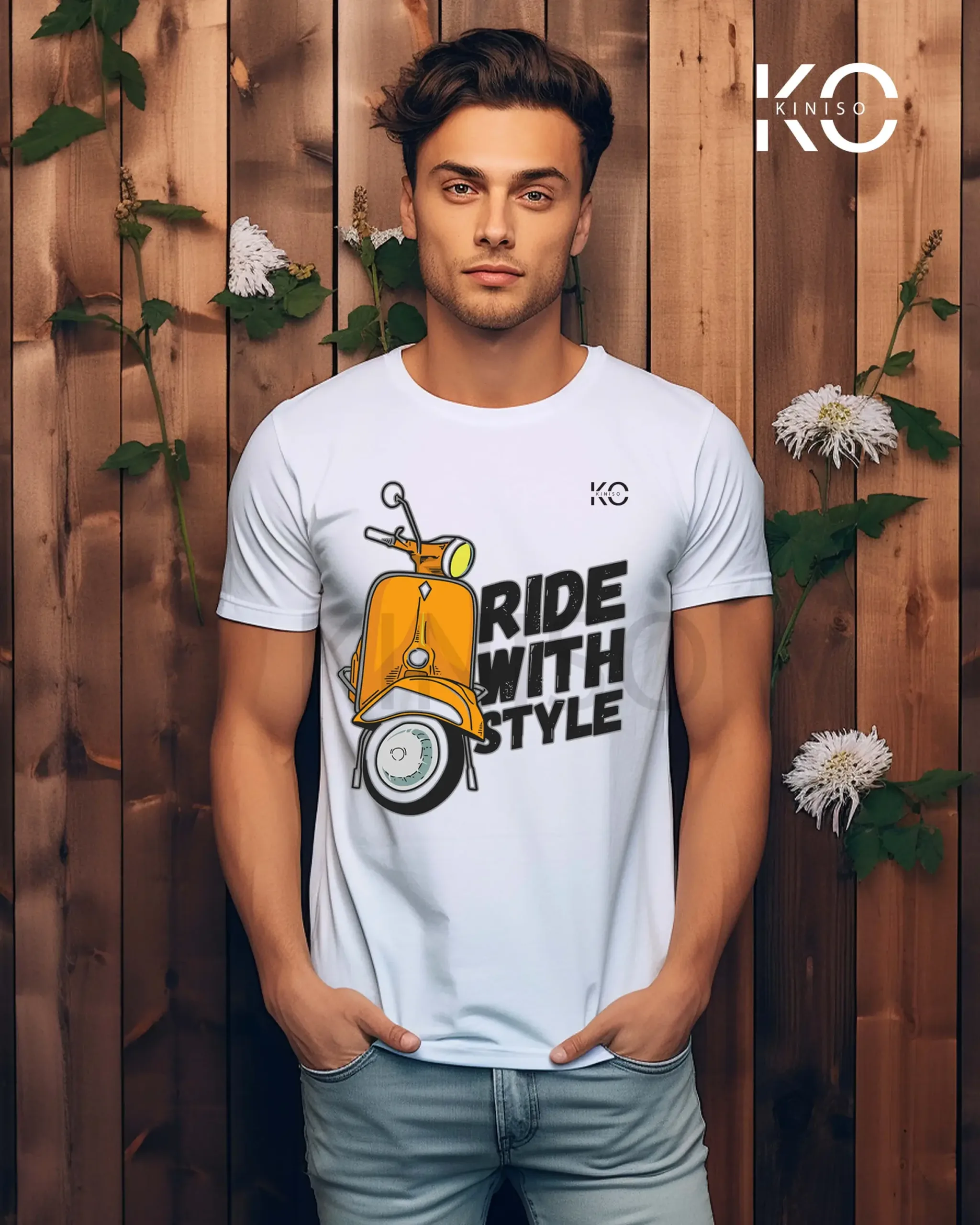 Vespa T-shirt with Scooter ride with Style Design for Men