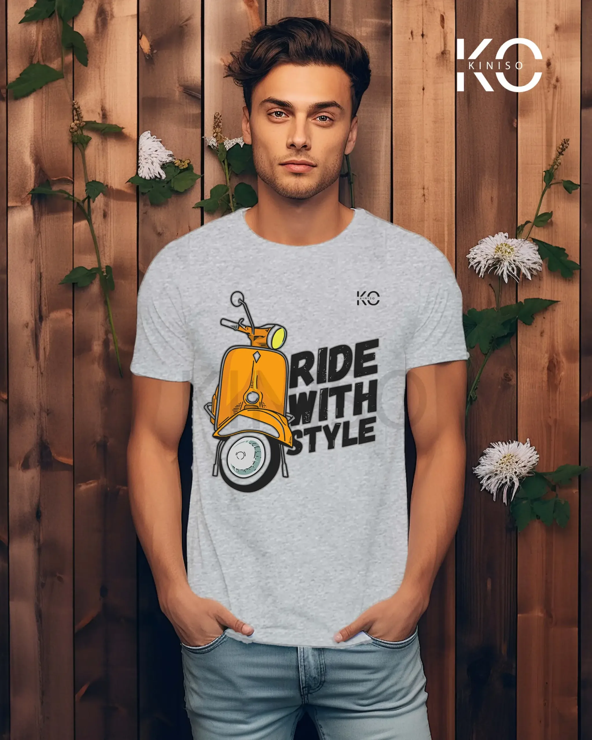 Vespa T-shirt with Scooter ride with Style Design for Men