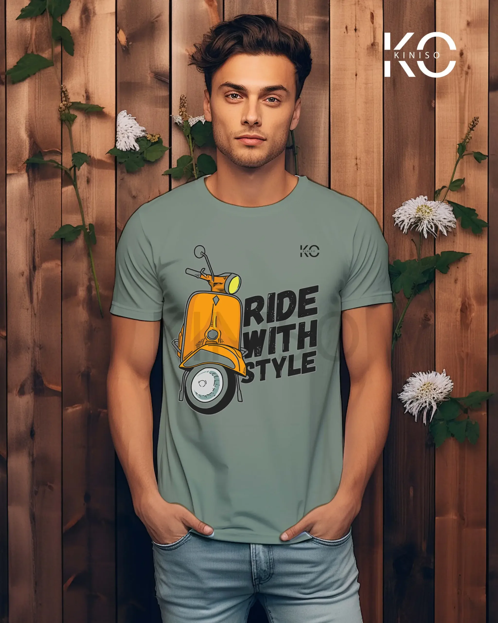 Vespa T-shirt with Scooter ride with Style Design for Men