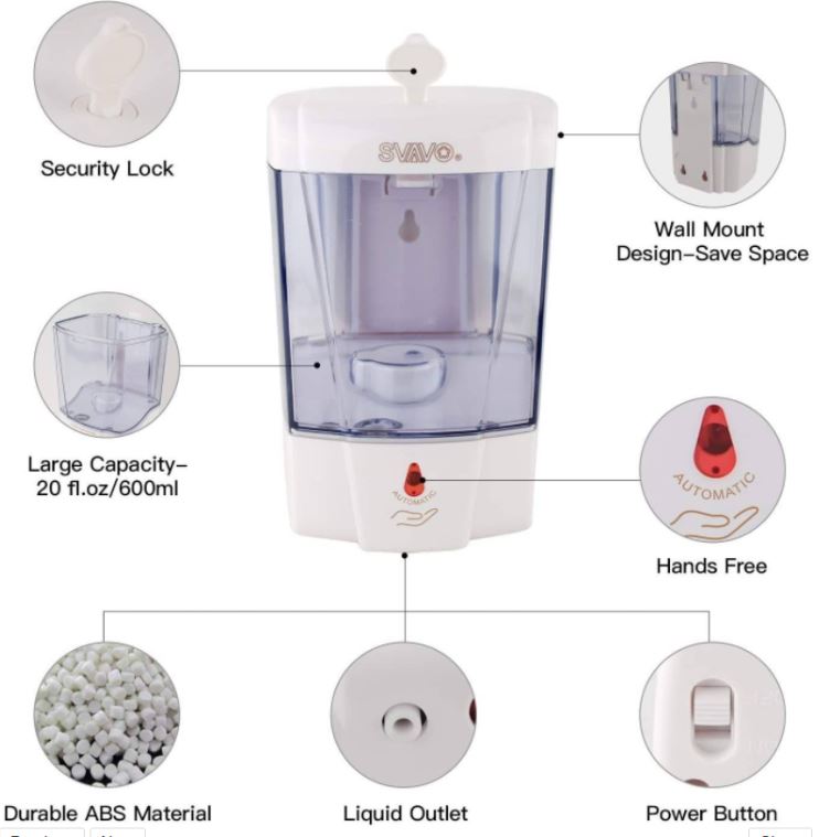 Touchless Automatic hand sanitizer dispenser with smart Sensor Soap Dispense (700ml)