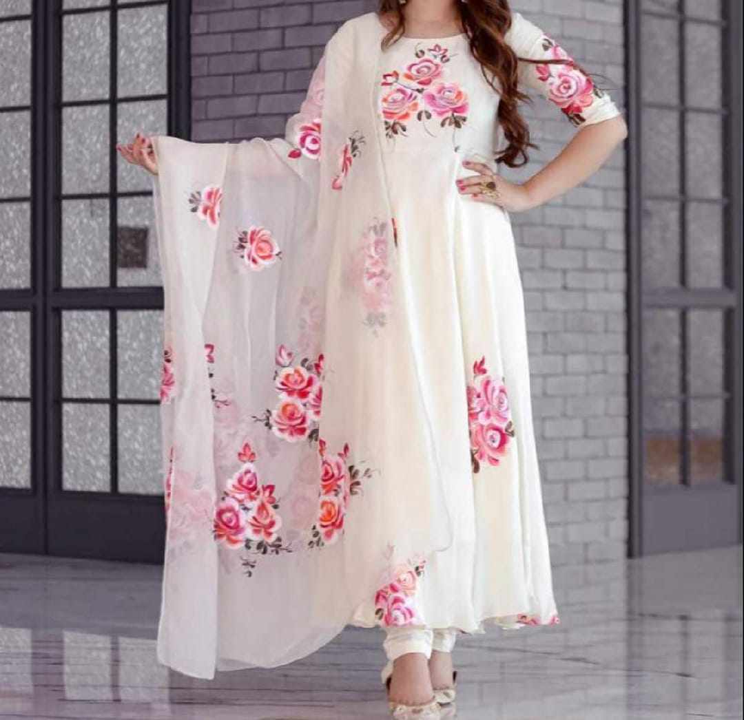 গোলাপ গ্রাউন রেডিমেড থ্রী-পিস