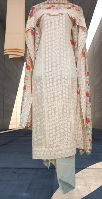 ইন্ডিয়ান জর্জেট কাপড়ের থ্রি পিস