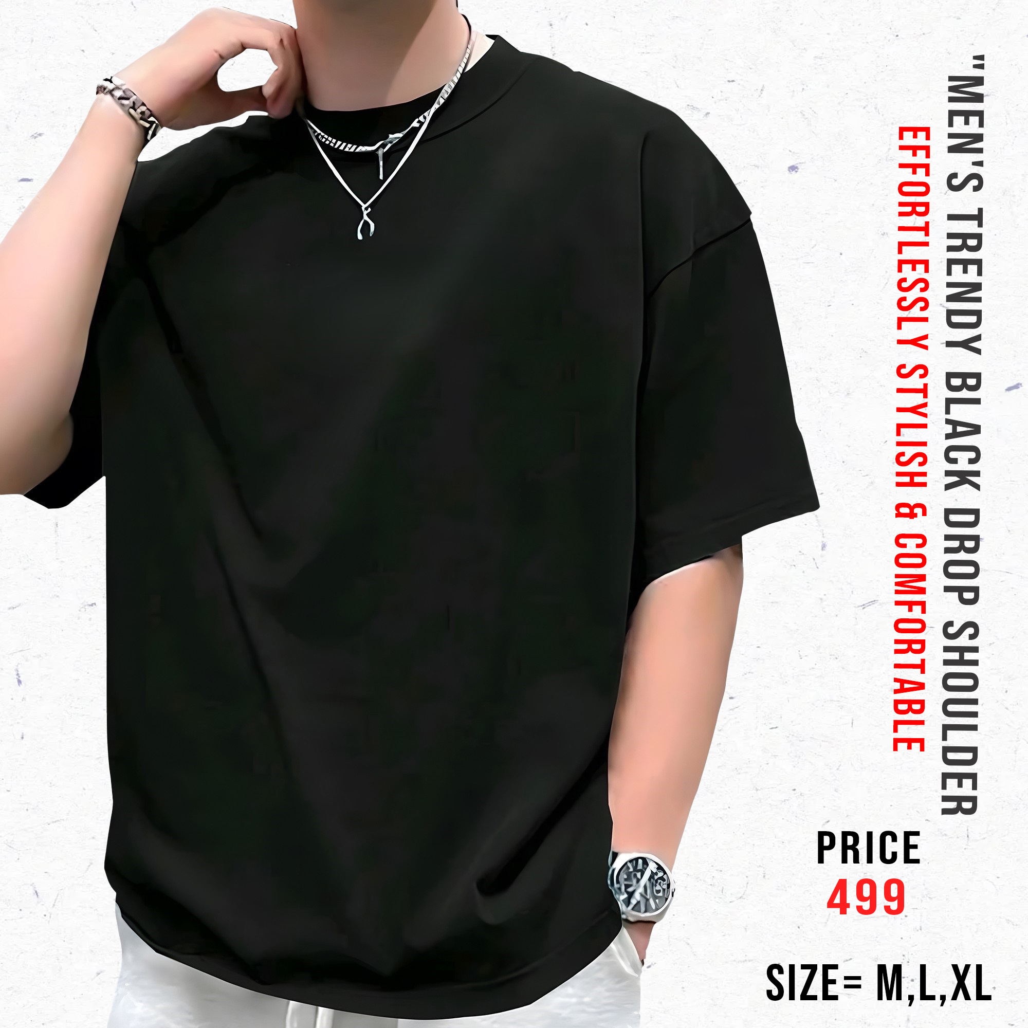 MEN’S TRENDY DROP SHOULDER EFFORTLESSLY STYLISH & COMFORTABLE.