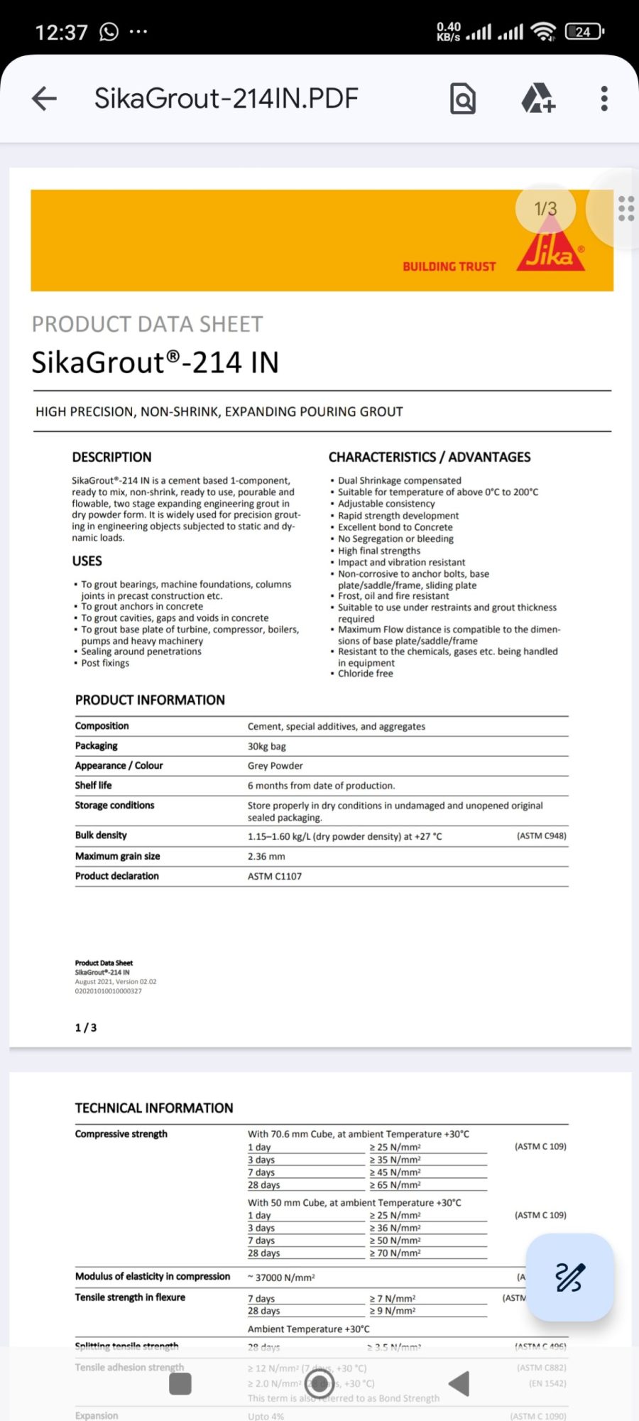 Construction Chemicals