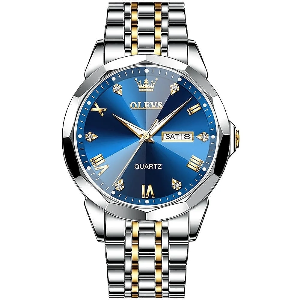 Olevs 9931 luxury fashion stainless steel imported quartz movement waterproof wrist-watche for men