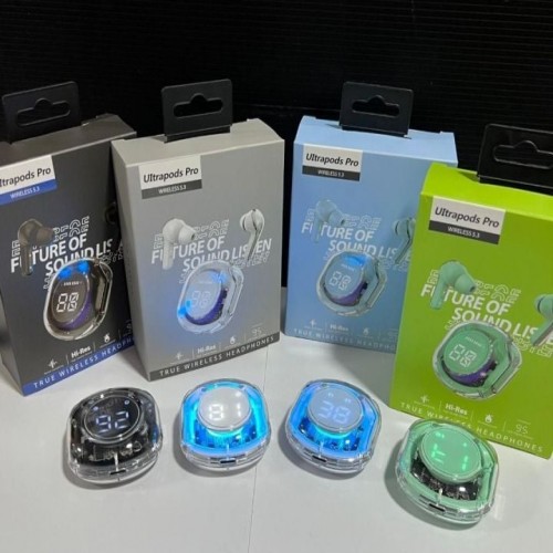 UltraPods Pro True Wireless Earbuds with Display Transparent Design, Bluetooth 5.3 Code: 6492