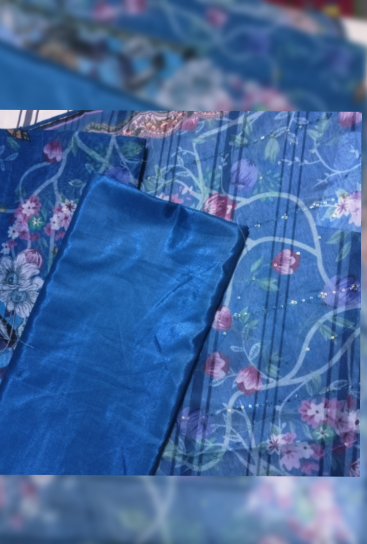 Indian তসর সিকুয়েন্স party dress