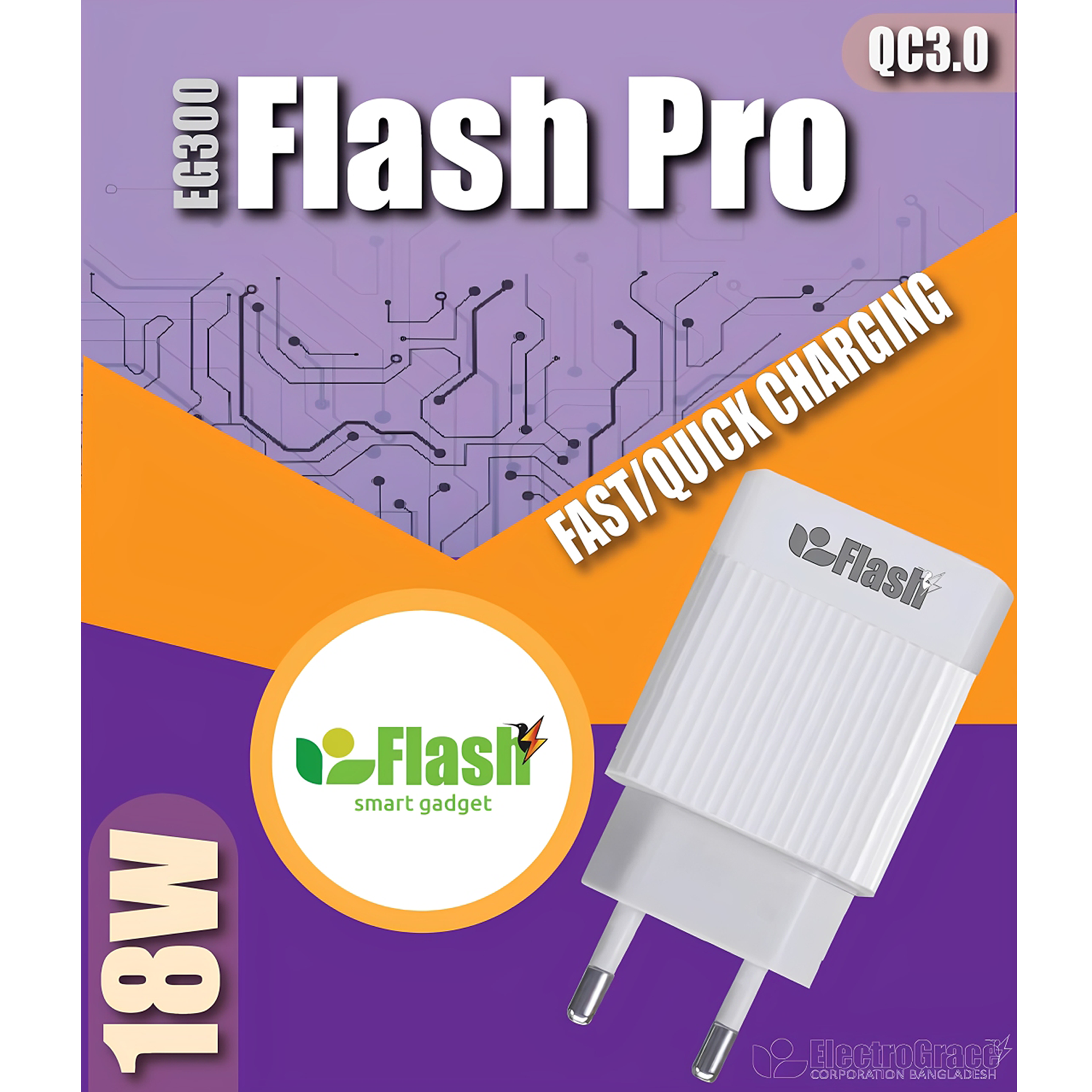 EG300C Flash Pro 18W Fast/Quick Charger (Type-C)