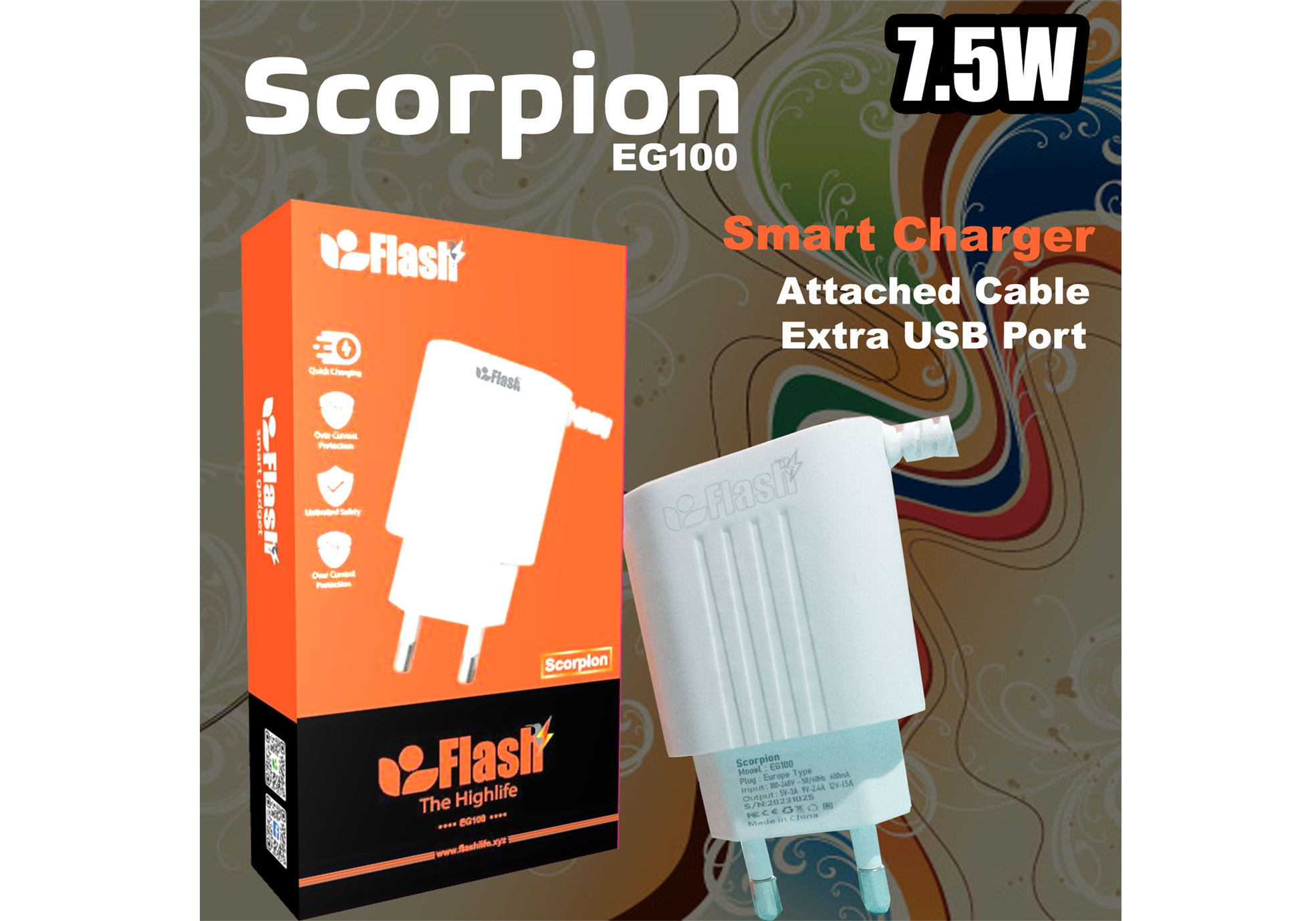 EG100 Scorpion 7.5W USB Smart Phone Charger