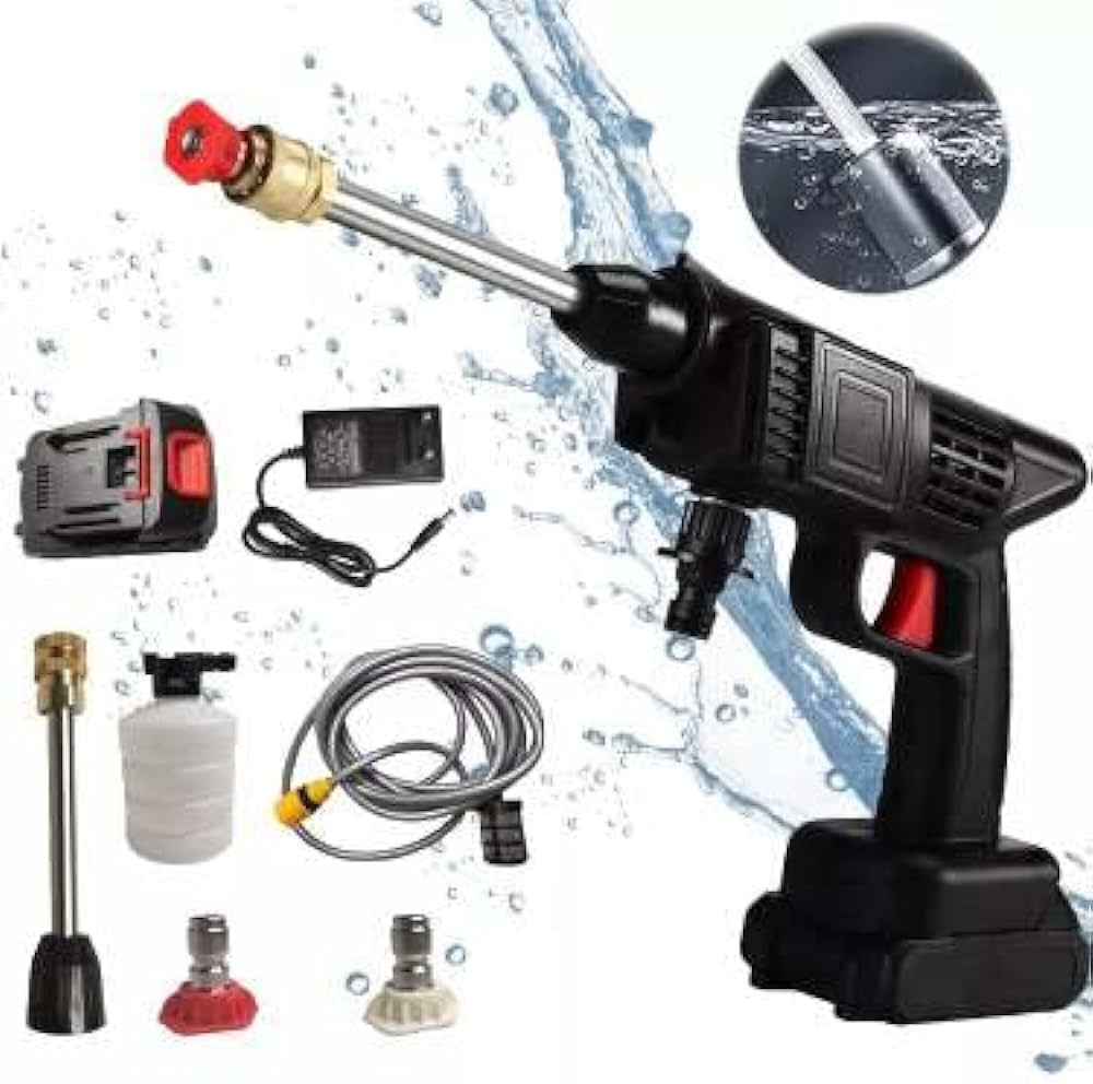 Automobile Water 48V Gun Cordless High Pressure Cleaner Washer Spray Water Gun Car Wash Pressure Water Cleaning Machine-With Plastic Box
