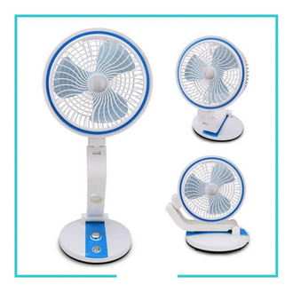 Rechargeable Folding Table Fan with Led Light