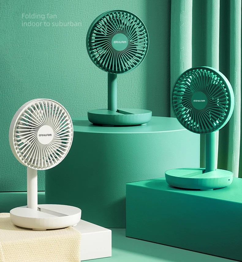 Rechargeable 5-inches Folding fan HCZ21 Green colour : 4649