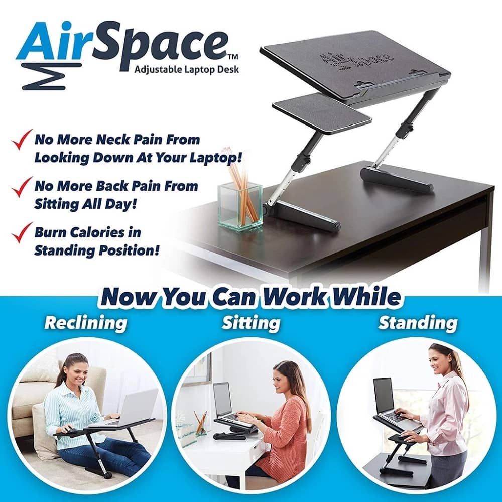 Airspace adjustable laptop desk