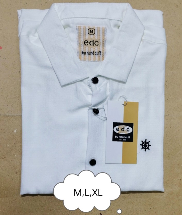 100% Premium Quality china embus cotton fabrics White Colour Full Sleeve Casual Shirt For Men.
