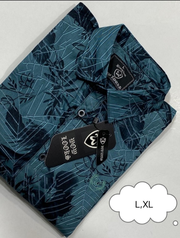 100% Premium Quality Full Sleeve Cotton Print Shirt Deep Colour for Men’s