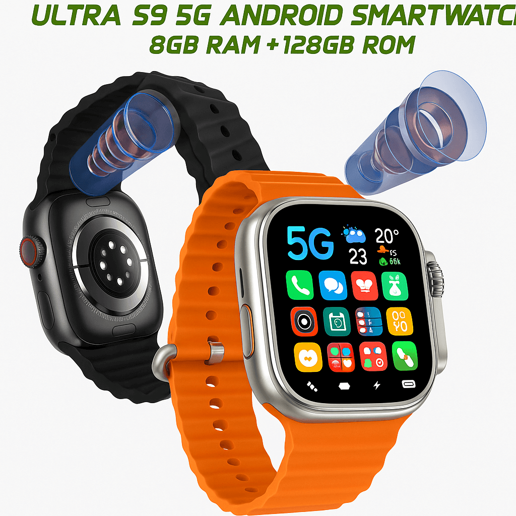 Ultra S9 5G Android Smartwatch 8GB Ram+128GB Rom With Dual Camera Fitness & Smart Features Sim Supported Watch